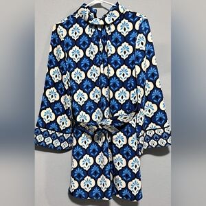 Blue and White Patterned Dress
